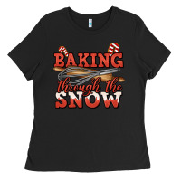 Black baking through the snow christmas Ladies Tee - Jasminsmagicworld