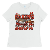 White baking through the snow christmas Ladies Tee - Jasminsmagicworld