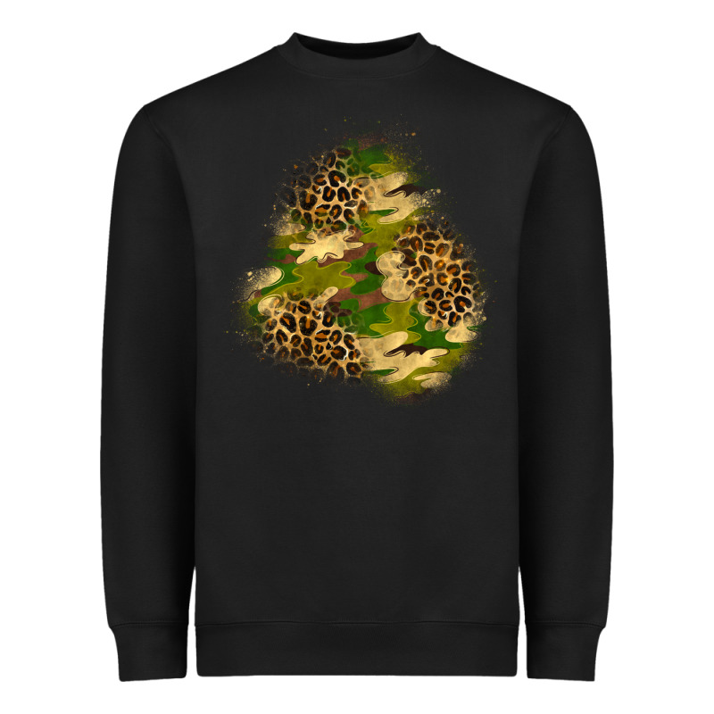 Camouflage And Leopard Patch  3 Heavyweight Sweatshirt by BundleAndBundleShop | Teevron