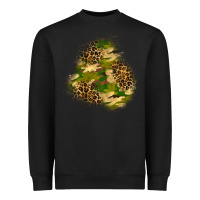 Black camouflage and leopard patch  3 Heavyweight Sweatshirt - BundleAndBundleShop