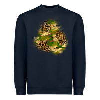 Navy camouflage and leopard patch  3 Heavyweight Sweatshirt - BundleAndBundleShop