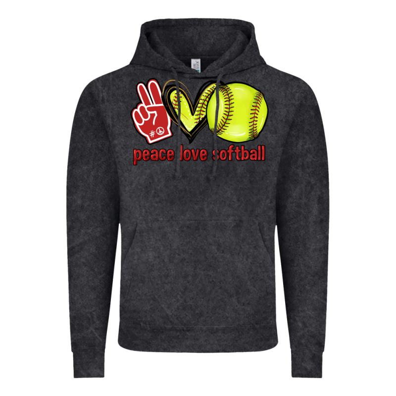 Peace Love Softball Vintage Hoodie by HowdyJamesFarm | Teevron