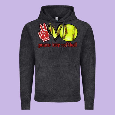 Peace Love Softball Vintage Hoodie Designed By Howdyjamesfarm