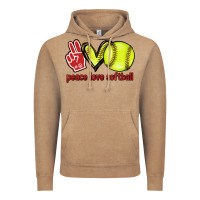 Vintage Coffee Peace love Softball Vintage Hoodie - HowdyJamesFarm