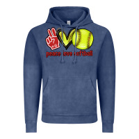 Vintage Denim Peace love Softball Vintage Hoodie - HowdyJamesFarm