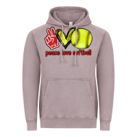 Vintage Zinc Peace love Softball Vintage Hoodie - HowdyJamesFarm