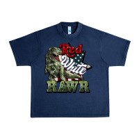 Navy Red white rawr 4th of july Urban Heavy Tee - HowdyJamesFarm