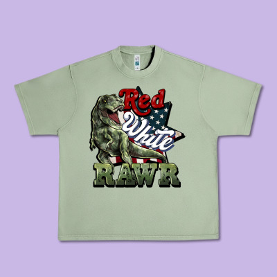 Red White Rawr 4th Of July Urban Heavy Tee Designed By Howdyjamesfarm