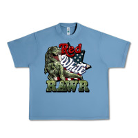 Pebble Blue Red white rawr 4th of july Urban Heavy Tee - HowdyJamesFarm