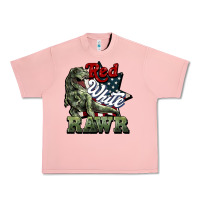 Salmon Red white rawr 4th of july Urban Heavy Tee - HowdyJamesFarm