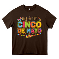 Chocolate Brown my first cinco de mayo Heavy Core Tee - LillyAllenDesigns