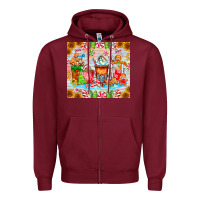 Burgundy christmas coffee class Zipper Hoodie - CowhideDigitalArt