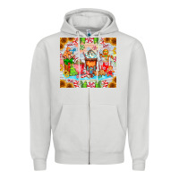 Dove Grey christmas coffee class Zipper Hoodie - CowhideDigitalArt