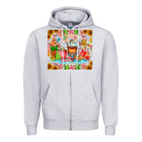 Heather Grey christmas coffee class Zipper Hoodie - CowhideDigitalArt
