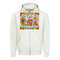 Oatmeal Heather christmas coffee class Zipper Hoodie - CowhideDigitalArt