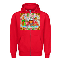 Red christmas coffee class Zipper Hoodie - CowhideDigitalArt