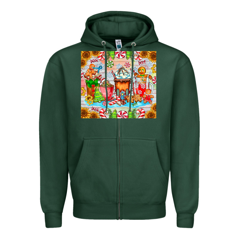 Christmas Coffee Class Zipper Hoodie by CowhideDigitalArt | Teevron