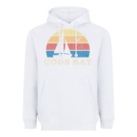 White Coos Bay Or Vintage Sailboat 70S Throwback Sunset Heavyweight Hoodie - minhPixels