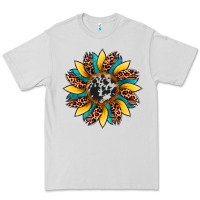 Dove Grey sunflower cowhide leopard Premium Tee - Artiststas