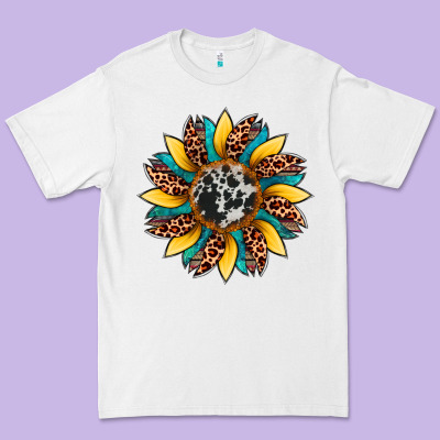Sunflower Cowhide Leopard Premium Tee Designed By Artiststas