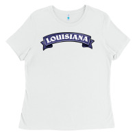 White louisiana Ladies Tee - BarkalooDesign