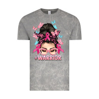 Cloud Rock Warrior Cancer messy bun Cancer Awareness Vintage Tee - HowdyJamesFarm