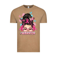 Vintage Coffee Warrior Cancer messy bun Cancer Awareness Vintage Tee - HowdyJamesFarm