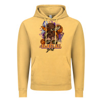 Vintage Mustard Messy bun Basketball girl Vintage Hoodie - HowdyJamesFarm