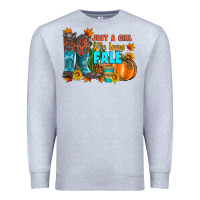 Heather Grey jusa a girl who loves fall Premium Sweatshirt - Artiststas