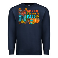 Navy jusa a girl who loves fall Premium Sweatshirt - Artiststas