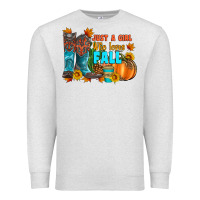 Oatmeal Heather jusa a girl who loves fall Premium Sweatshirt - Artiststas
