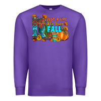 Purple jusa a girl who loves fall Premium Sweatshirt - Artiststas