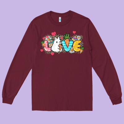 Love Easter Day Long Sleeve Tee Designed By Howdyjamesfarm