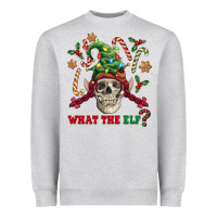 Heather Grey what the elf skull Heavyweight Sweatshirt - FaDigitalArtStudio