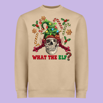 What The Elf Skull Heavyweight Sweatshirt Designed By Fadigitalartstudio