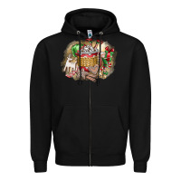 Black Christmas Elf Zipper Hoodie - CowhideDigitalArt