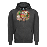 Charcoal Heather Christmas Elf Zipper Hoodie - CowhideDigitalArt