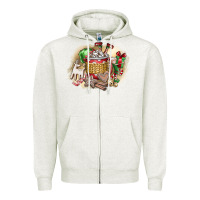 Oatmeal Heather Christmas Elf Zipper Hoodie - CowhideDigitalArt