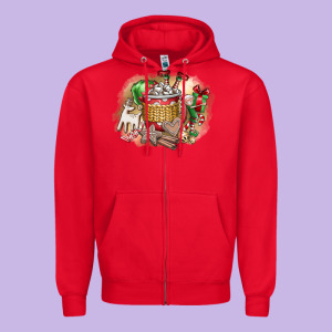Christmas Elf Zipper Hoodie Designed By Cowhidedigitalart