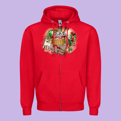 Christmas Elf Zipper Hoodie Designed By Cowhidedigitalart