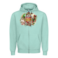 Seafoam Christmas Elf Zipper Hoodie - CowhideDigitalArt