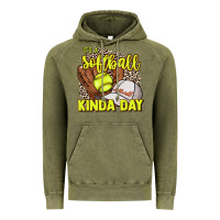 Vintage Olive It's a Softball kinda day leopard Vintage Hoodie - HowdyJamesFarm