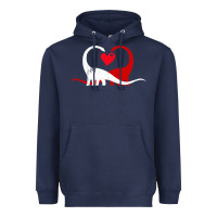 Navy funny hearts love dinosaur valentine s day gift boys girls Heavyweight Hoodie - minhPixels