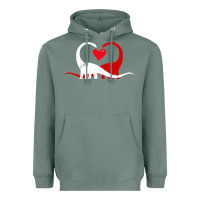 Sage funny hearts love dinosaur valentine s day gift boys girls Heavyweight Hoodie - minhPixels