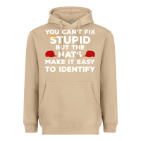 Mushroom You Can'T Fix Stupid But The Hats Make It Easy To Identify Heavyweight Hoodie - minhPixels