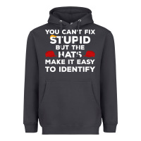 Smoke You Can'T Fix Stupid But The Hats Make It Easy To Identify Heavyweight Hoodie - minhPixels