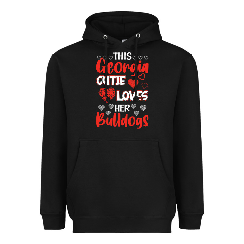 This Georgia Cutie Loves Her Bulldogs Fun Football Heavyweight Hoodie by minhPixels | Teevron