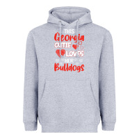Heather Grey this georgia cutie loves her bulldogs fun football Heavyweight Hoodie - minhPixels