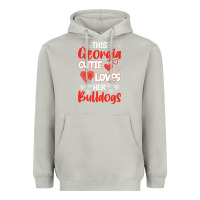 Moon Dust this georgia cutie loves her bulldogs fun football Heavyweight Hoodie - minhPixels