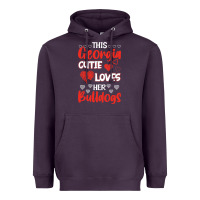 Plum this georgia cutie loves her bulldogs fun football Heavyweight Hoodie - minhPixels